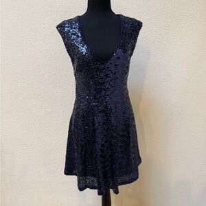 Forever 21 Dark Blue Sequin Mini Dress